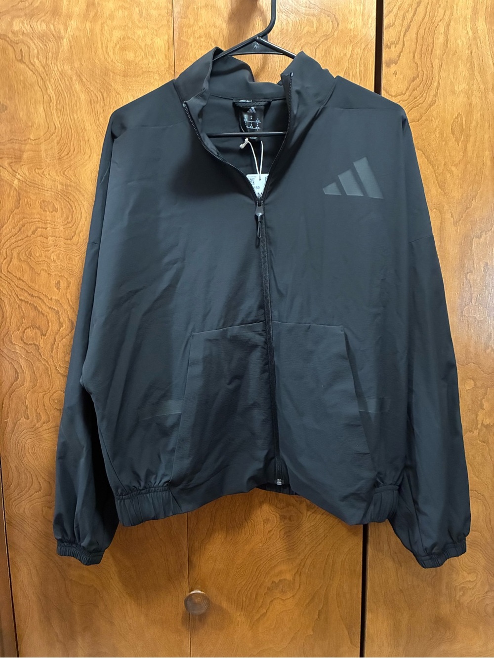 Adidas Black Full-Zip Windbreaker Jacket